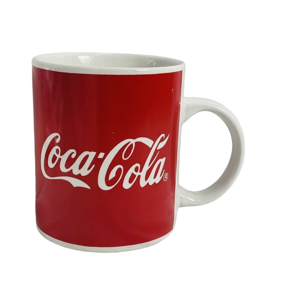 Coca Cola Soda Pop Company Logo Coffee Mug Cup Red White 10 Ounce Vintage Gibson